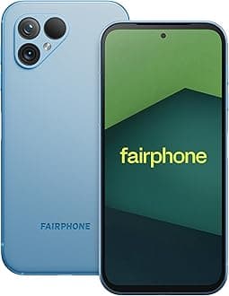 Fairphone 5 5G (GSM Unlocked, International Version) 256GB + 8GB RAM - Dual SIM (Nano-SIM + eSIM) Android 13 Smartphone (Sky Blue)