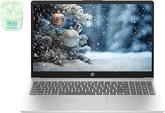 HP 15.6" FHD Business & Student Laptop Computer, 64GB RAM 2TB SSD, 10-Core Intel Core i5, Windows 11 Pro Laptop with Microsoft Office Lifetime Suite, PLUSERA Earphones, Silver