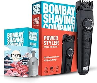Bombay Shaving Co Trimmer Men, 2X Fast Charging, 2 Yr Warranty, 80Min runtime, Hair Trimmer, Shaving Machine, Cordless Beard, 38 length Settings, Flash USB Cable fast Charging (With Men’s Fragrance