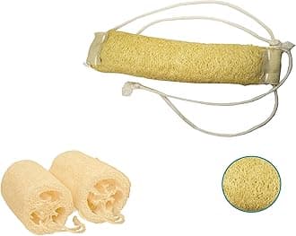 Natural Loofah for Bathing Exfoliating Scrubbers | Organic Bath Sponge for Spa Shower | Face, Back and Body Scrubber | Eco-Friendly (Combo 2 Large & Back Scrubber with Long Thread)