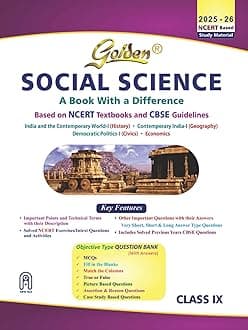 Golden Social Science Study Material Based on NCERT for Class-9 | For CBSE 2026 Board Exams | Objective Type Question | Solved NCERT Exercises | Previous Board Paper Solved | Assertion & Case Based