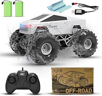 RC Cyber Truck Toy Car 1:16 Scale, Waterproof 4WD Amphibious, Remote Control for Kids 6+, All-Terrain Off-Road Pickup, 2.4GHz, Ideal Gift for Boys (XS-1)