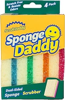 Sponge Daddy, Dual Sided Sponge Scrubber, Dish Sponges for Washing up, Non Scratch Scourers for Cleaning Dishes, Bathroom Scrubbing Tool, Assorted Kitchen Sponges Multipack