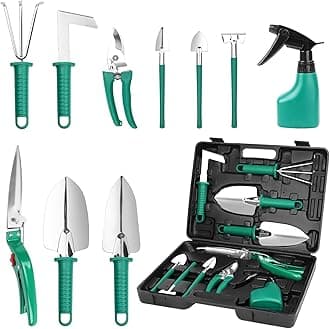 Stainless Gardening Tools Set (10 Pieces Green)