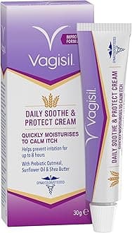 – Vagisil Daily Soothe and Protect Cream For Women, Sensitive Skin With Natural Prebiotic Oatmeal, Gentle Formula for Daily Use, Fragrance Free, 30 g