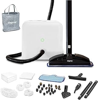 Dupray Neat Steam Cleaner with 40-Piece Accessory Kit – Powerful, Multipurpose Steamer for Chemical-Free Deep Cleaning on Floors, Cars, Tiles, Grout, Upholstery and More (UK Plug)