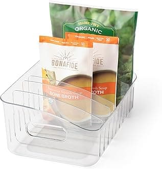 YouCopia FreezeUp Freezer Bin 12", BPA-Free Fridge Organizer with Adjustable Dividers and Handle for Frozen Food and Leftovers