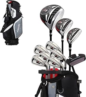 Precise M5 Men's Golf Set – 460cc Driver, Fairway Wood, Hybrid, 5-PW Irons, Putter & Stand Bag | Complete 14-Piece Golf Club Set