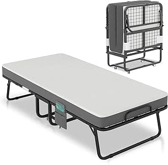 Portable Folding Bed with Memory Foam Mattress, 75” x 31” Rollaway Bed with Metal Frame, Large Foldable Beds for Adults,Rollaway Beds for Home and Office (style2)