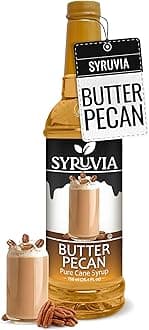 Syruvia Coffee Syrup, Butter Pecan Flavored Syrup for Drinks, Lattes, and Desserts – 25.4 fl oz