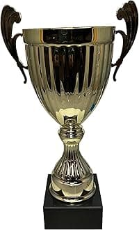 Express Medals 12 Inch Metal Brigt Gold Trophy Cup - Sport Tournaments, Competitions, Recognition, Gift or Award, 12 Inches Tall x 7 Inches Wide at The Handles. AMC320