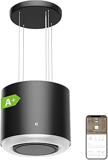 Ciarra Central island hood class A+ - suspended hood 550 m ³/h 48 cm - island hood - WiFi and APP - carbon filter included - 4 speeds & LEDs with 2 levels of brightness - CBCB4838