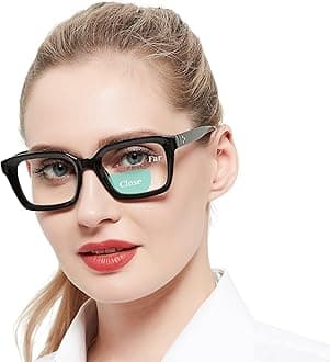 OCCI CHIARI Retro Bifocal Cheaters Reading Glasses - Full-Rimmed Classic Square Large Frame Crystal Clear - 1.0x