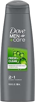 Dove Men+Care 2 in 1 Shampoo and Conditioner, Fresh and Clean 12 Ounce