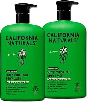 California NaturalsSuper Moisture Body Wash, Gentle Shower Gel Cleanser for Dry, Sensitive Skin, Moisturizing & Hydrating, Natural, Vegan, Paraben & Sulfate Free Body Moisturizer, 16.5 fl oz, 2 Pack