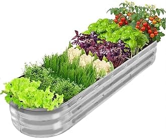 GADI 67-Inch Galvanized Raised Garden Bed, Metal Planter Box for Vegetables and Flowers, Large Outdoor Gardening Kit, Easy DIY Assembly, Weather-Resistant & Rust-Proof
