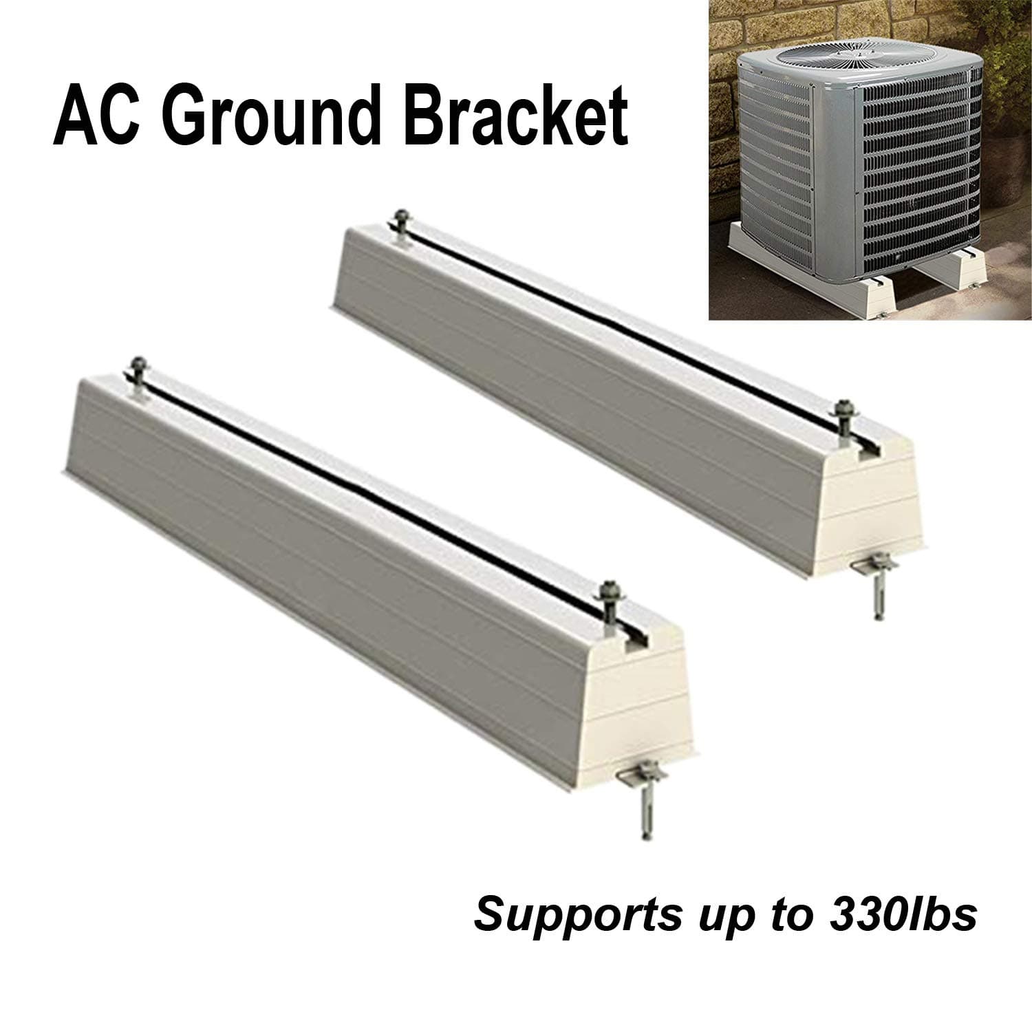 Homydom PVC Ground Mounting Bracket for Mini Split Air Conditioners, Outdoor Ground Stand for Air Conditioner Heat Pump, AC Support, Up to 330 lbs