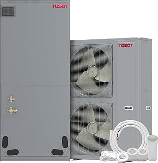 TOSOT 60,000 BTU Ducted Central Air Conditioner Heat Pump System, 5 Ton Inverter Split System AC with Energy Star, Originality Two-Stage Compressor, 16 Ft Copper Line Set, Work in -22-130℉, 18.5 SEER2