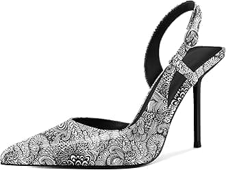 YODEKS Women's Slingback Heels Pointed Toe D'Orsay High Heel Pumps 4 Inch Shoes US Size 5-13