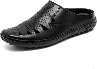 ARAMISHMen's Genuine Leather Back Open Half Sandals