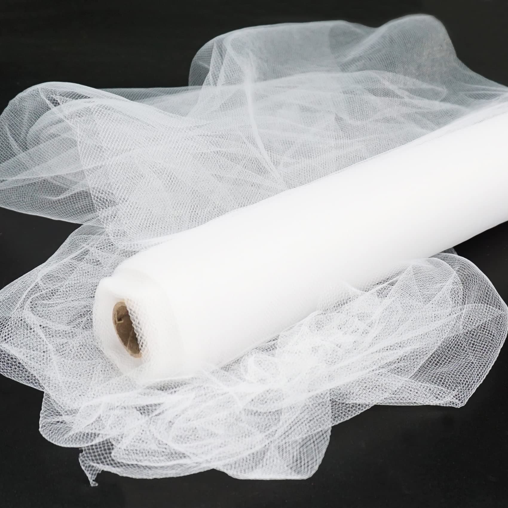 White Tulle Fabric Rolls, 54 Inch by 10 Yards (30 ft) Tulle Ribbon for Wedding Party Decoration Sheer Fabric Spool Bolt, Ceiling Decor, Tutu Skirt, Christmas Gift Wrapping, Soft & Drape (White)