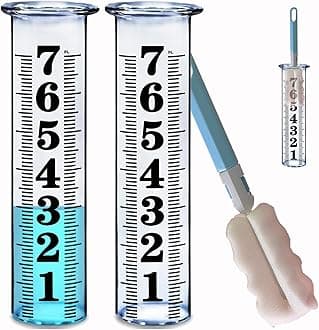 7 Inch Plastic Rain Gauge Replacement Tube, Upgrade Freeze Proof Outdoor Rain Gauges Replacement Plastic Tube for Garden Yard Lawn, Crack Resistance Tube Best Rated, 2 pcs Tubes with 1 Clean Brush