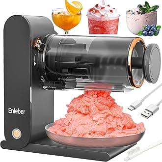 Shaved Ice Machine Electric - Rechargeable Snow Cone Machine with 2 Silicone Ice Mold, Kitchen Table-Top Ice Crusher for Slushies(Dark Grey)