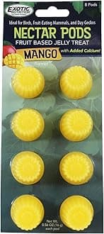 Nectar Pods (Mango) - Calcium-Fortified Jelly Fruit Treat - Sugar Gliders, Marmosets, Squirrels, Parrots, Cockatiels, Parakeets, Lovebirds, Conures, Hamsters, Day Geckos, Kinkajous & Other Small Pets