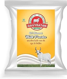 GAVYRATAN A2 Cow Skimmed Milk Powder (500g) | All-Natural | 100% Pure | Boosts Liver Health | Vegetarian Diet-Friendly