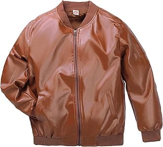 TLAENSON Boys Leather Jackets For Toddler Kids Faux Motorcycle PU Leather Coats Aged 2-12 yrs