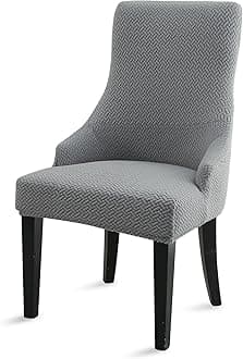 Liykimt Stretch Wingback Side Chair Slipcover-Accent Chair Cover Jacquard with Arm,Washable Upholstered Arm Dining Chair with Nailed Trim Protector for Dining Living Room