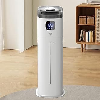 Large Humidifier for Bedroom, 9L/2.5Gallon Ultrasonic Cool Mist Humidifier with Humidistat, 360°Nozzle, 350ML/H Big Mist Level, Suitable for Kids Room Livingroom Yoga Office Plant，White