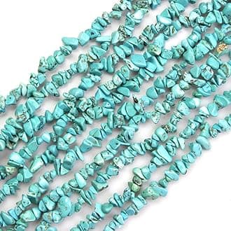 LIFAVOVY Turquoise Gemstone Howlite Stone Semi Precious Beads for Jewelry Making Chips 5-8mm