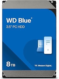 WD Blue 8TB 3.5" Internal Hard Drive - 5400 RPM Class, SATA 6 Gb/s, 256MB Cache, 2 Year Warranty