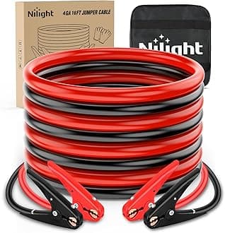 Nilight Jumper Cables for Car Battery 4 Gauge 20 FT Booster Cable Heavy Duty 600 A CCA Jumper Cable with Carrying Bag Jump Start Battery Emergency Kit for Pickup Truck RV Vans SUV