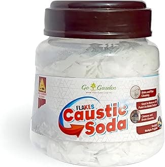 Go Garden Caustic Soda for Drain Cleaning – Fast-Acting, Non-Toxic & Odorless Formula to Clear Blockages Instantly – Unblock Clogged Sinks & Pipes with Chimney & Drain Cleaner Flakes – 350 Grams