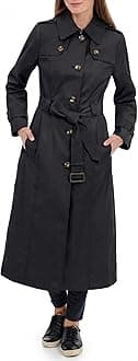 womens Single Breasted Long Trench Coat With Epaulettes and Belt