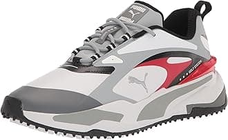 pumagolf Men's Gs-Fast Golf Shoe, Puma White-High Rise-High Risk Red, 12.5M