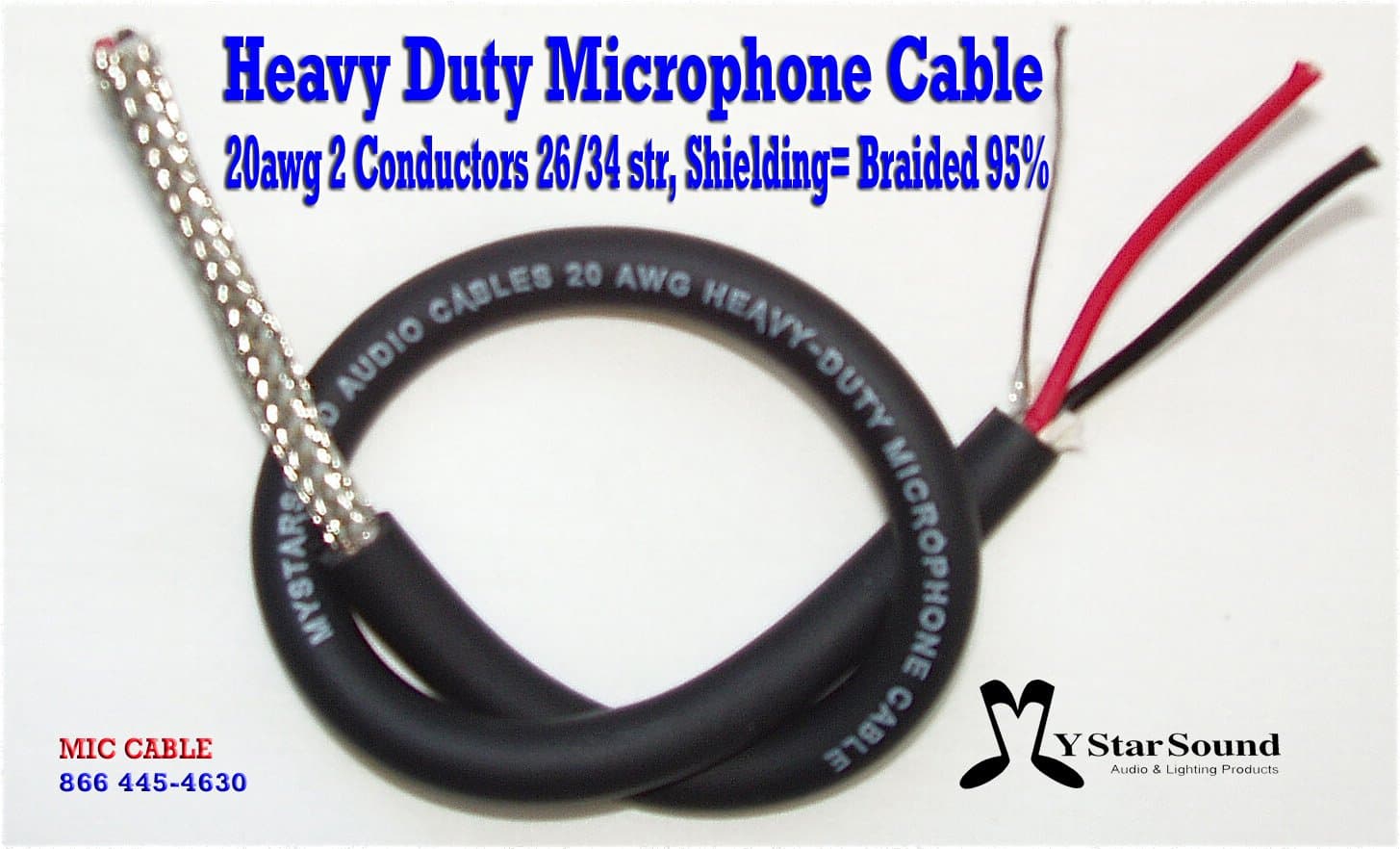 Microphone Wire/Cable Bulk 20 Gauge 95% Shielding USA Made Hi End (150 Ft)