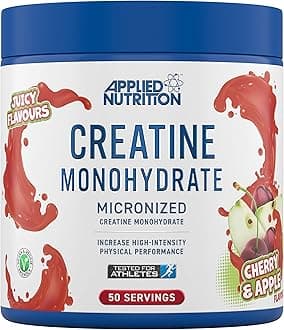 Creatine Flavoured - Creatine Monohydrate Micronized Powder with Flavour, Increases High-Intensity Physical Performance (250g - 50 Servings) (Cherry & Apple)