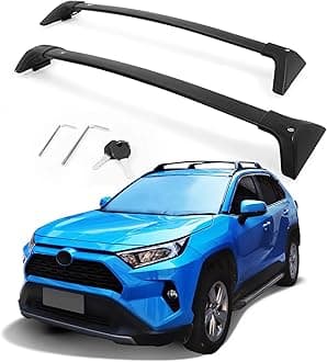 Autekcomma Roof Rack Cross Bars for Toyota RAV4 2019-2023 (Not Fit Models for Adventure/TRD Off-Road). Anti-Theft Lock Mechanism Black Matte Aluminum Anti-Corrosion crossbars