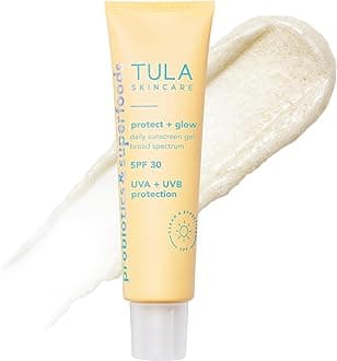 TULA Skincare Protect + Glow Daily Sunscreen SPF 30, for Dullness & Sun Protection with Prebiotic Extracts & Probiotic Superblend, 1.7 FL OZ