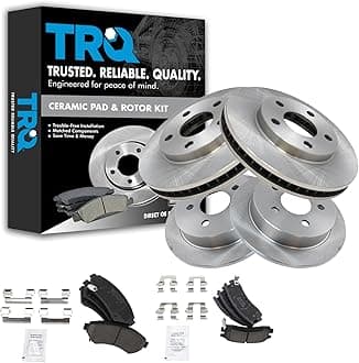 TRQ Front & Rear Ceramic Brake Pads & Rotors Kit Set Compatible with Chevy Venture