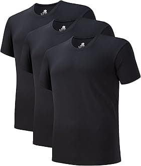 DAVID ARCHY Men's Undershirts Micro Modal Ultra Soft T-Shirts Stretch Moisture-Wicking Crewneck/V-Neck Tees for Men, 3-Pack