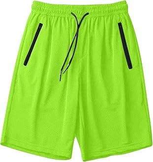 Men's Thin Ice Silk Quick Dry Shorts Casual Drawstring Elastic Waist Stretch Yoga Running Short Pants with Pockets