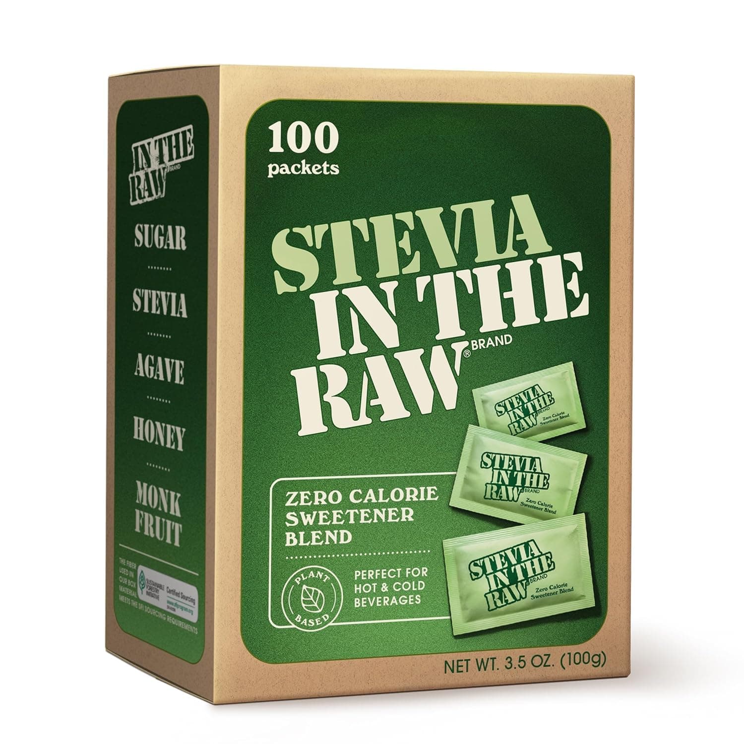 In The Raw Stevia Sugar Substitute,100 Count