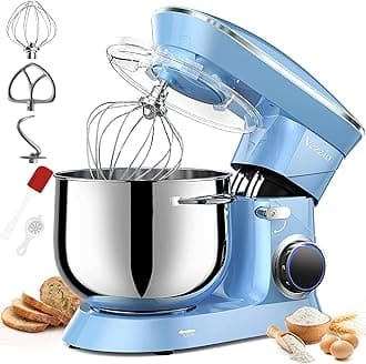 9.5 Qt Stand Mixer, 10-Speed Tilt-Head Food Mixer, Vezzio 660W Kitchen Electric Mixer with Stainless Steel Bowl, Dishwasher-Safe Attachments for Most Home Cooks(Blue)