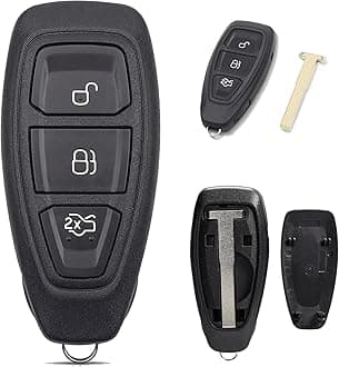 3 Buttons Car Key Fob Case for Ford Fiesta/Focus/Focus RS/Kuga/Mondeo/B-Max/C-Max/Grand C-Max/Galaxy/S-Max - Protective Key Cover Shell