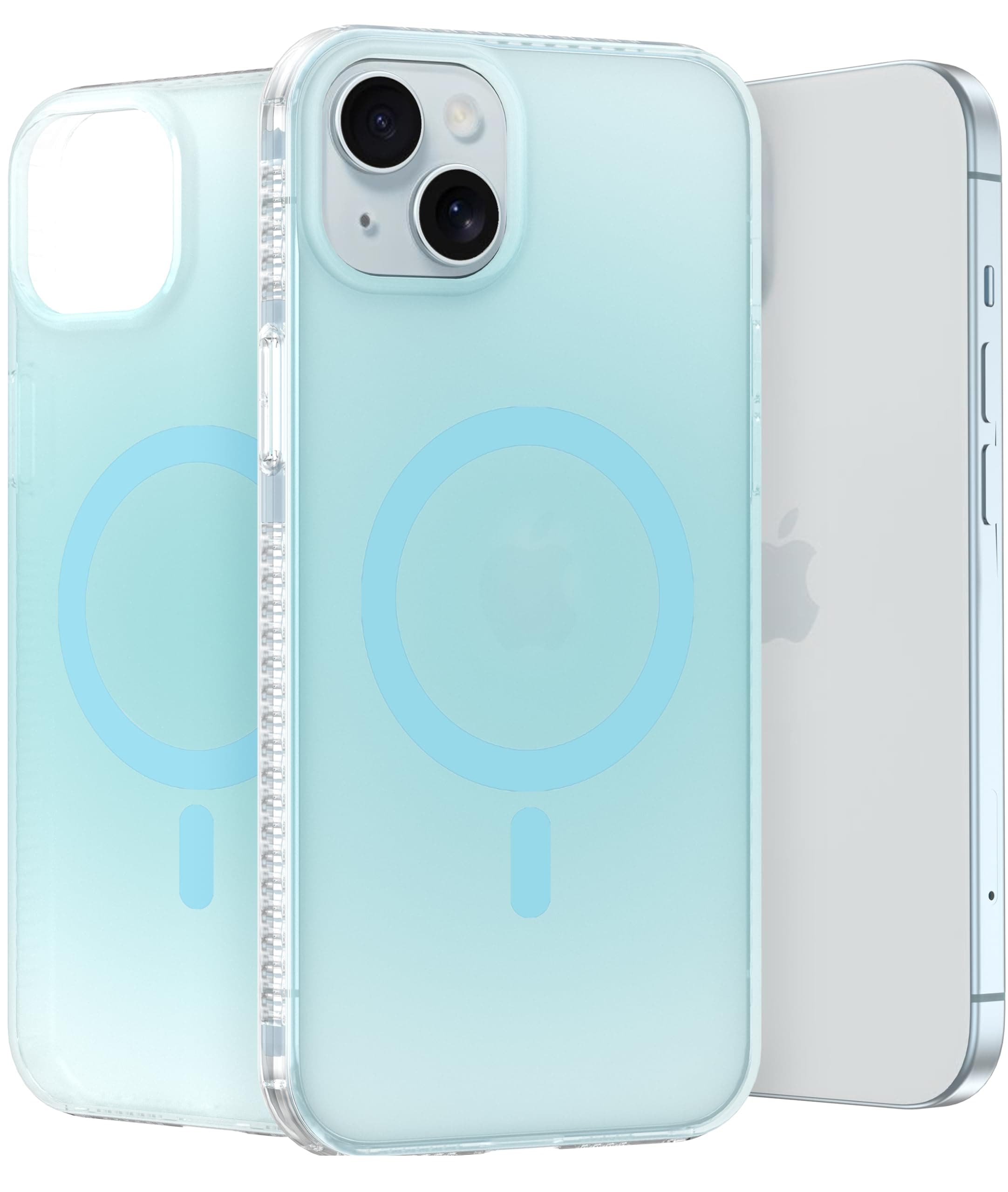 LONLI Hue - for iPhone 15 Plus Case [Compatible with Magsafe] - Frosted Blue - [10FT Drop Protection] [4 Airbag Cushioned Corners] - Cute, Unique and Aesthetic (2023)