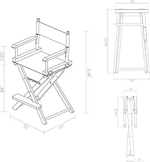 24" Director's Chair Honey Oak Frame-Brown Canvas